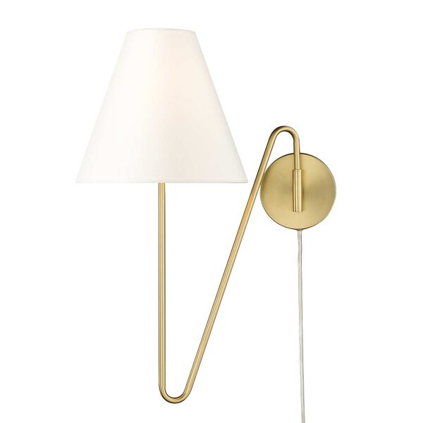 Kennedy Brushed Champagne Bronze with Ivory Linen One-Light Swing Arm Sconce, image 6